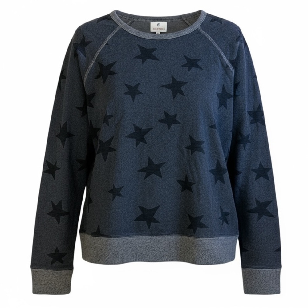 Sundry Crewneck Pullover Top Gray Black Womens Sundry Size 2 (equivalent to med)